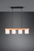 Immagine di Lampadario Barra Legno 4 Paralumi Bianchi Cameron Trio Lighting