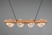 Immagine di Lampadario Barra Legno 4 Paralumi Bianchi Cameron Trio Lighting