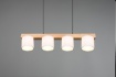 Immagine di Lampadario Barra Legno 4 Paralumi Bianchi Cameron Trio Lighting