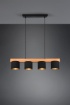 Immagine di Lampadario Lineare Legno 4 Paralumi Nero Cameron Trio Lighting