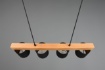 Immagine di Lampadario Lineare Legno 4 Paralumi Nero Cameron Trio Lighting