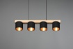 Immagine di Lampadario Lineare Legno 4 Paralumi Nero Cameron Trio Lighting