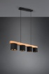 Immagine di Lampadario Lineare Legno 4 Paralumi Nero Cameron Trio Lighting