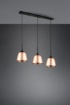 Immagine di Lampadario in Linea 3 Pendel Conici Chiron Ottone Trio Lighting