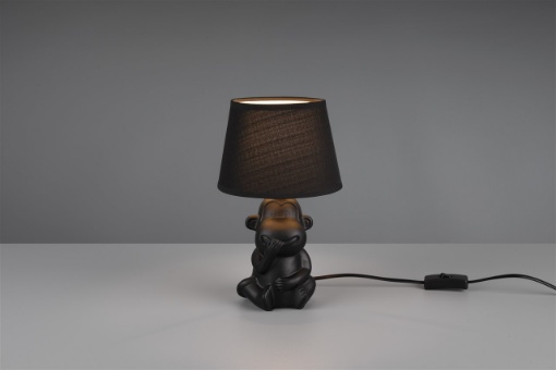 Immagine di Lumetto Scimmietta "Non Parlo" Nera Chita Ceramica con Paralume Trio Lighting