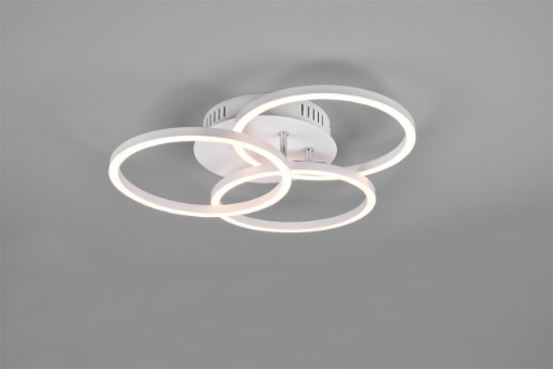 Immagine di Plafoniera 3 Anelli Orientabili Led Dimmer 2700K 6000K Circle Bianco Trio Lighting