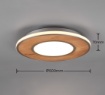 Immagine di Plafoniera Led Switch Dimmer Design Disco Legno Naturale Deacon Trio Lighting