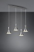 Immagine di Lampadario Lineare Penisola Cucina Enzo 4xE27 Nichel Trio Lighting