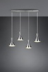 Immagine di Lampadario Lineare Penisola Cucina Enzo 4xE27 Nichel Trio Lighting