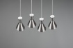 Immagine di Lampadario Lineare Penisola Cucina Enzo 4xE27 Nichel Trio Lighting