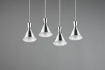 Immagine di Lampadario Lineare Penisola Cucina Enzo 4xE27 Nichel Trio Lighting