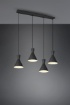 Immagine di Sospensione Lineare Enzo 4xE27 Nero Opaco Trio Lighting