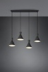 Immagine di Sospensione Lineare Enzo 4xE27 Nero Opaco Trio Lighting