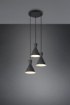 Immagine di Lampadario Piastra Rotonda 3xE27 Nero Enzo Trio Lighting