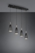 Immagine di Sospensione in Linea Penisola Farin 4 Coni Nero Trio Lighting