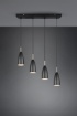 Immagine di Sospensione in Linea Penisola Farin 4 Coni Nero Trio Lighting