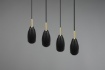 Immagine di Sospensione in Linea Penisola Farin 4 Coni Nero Trio Lighting