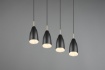 Immagine di Sospensione in Linea Penisola Farin 4 Coni Nero Trio Lighting