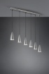 Immagine di Sospensione Lineare Bancone Bar Farin 6 Coni Nichel Trio Lighting