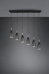 Immagine di Lampadario in Linea Isola Cucina Farin 6 Luci Nero Trio Lighting