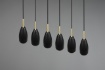 Immagine di Lampadario in Linea Isola Cucina Farin 6 Luci Nero Trio Lighting