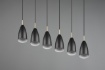 Immagine di Lampadario in Linea Isola Cucina Farin 6 Luci Nero Trio Lighting