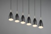 Immagine di Lampadario in Linea Isola Cucina Farin 6 Luci Nero Trio Lighting