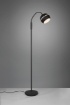 Immagine di Piantana Braccio Flessibile con Paralume Sfera Nera Fletcher Trio Lighting