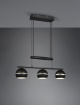 Immagine di Lampadario Nero Barra Bilanciere Fletcher 3 Sfere Trio Lighting