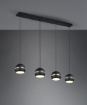 Immagine di Sospensione Lineare Fletcher 4 Sfere Nero Trio Lighting