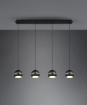 Immagine di Sospensione Lineare Fletcher 4 Sfere Nero Trio Lighting