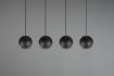 Immagine di Sospensione Lineare Fletcher 4 Sfere Nero Trio Lighting