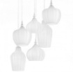 Picture of Lampadario Pendenti Vetro Bianco 6 Luci E27 Cleofe S/6 Gea Luce