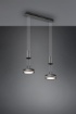 Immagine di Lampadario Isola Doppio Disco Led Sospeso Franklin Antracite Trio Lighting