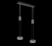 Immagine di Lampadario Isola Doppio Disco Led Sospeso Franklin Antracite Trio Lighting