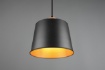 Immagine di Lampadario Barra Legno 4 Paralumi Nero Oro Harris Trio Lighting