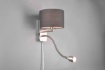 Immagine di Applique Hotel Nichel Paralume Grigio e Spot Lettura Orientabile Trio Lighting