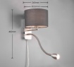 Picture of Applique Hotel Nichel Paralume Grigio e Spot Lettura Orientabile Trio Lighting