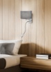 Immagine di Applique Hotel Nichel Paralume Grigio e Spot Lettura Orientabile Trio Lighting