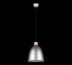 Immagine di Lampada Sospensione Cucina Jagger Metallo Nichel Inserto Legno Trio Lighting