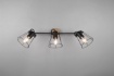 Immagine di Faretto 3 Spot Orientabili Jaipur Industriale Vintage Nero E Legno Trio Lighting