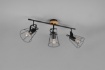 Immagine di Faretto 3 Spot Orientabili Jaipur Industriale Vintage Nero E Legno Trio Lighting