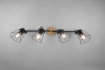 Immagine di Faretto 4 Spot Orientabili Jaipur Industriale Vintage Nero E Legno Trio Lighting