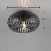 Immagine di Plafoniera Gabbia Metallica Stondata Johann Nero Ø30 cm Trio Lighting