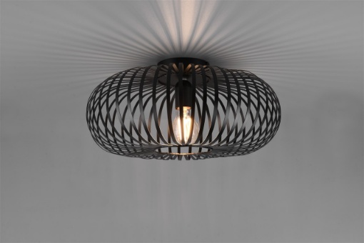 Immagine di Lampada da Soffitto Gabbia Metallica Nera Johann Ø40 cm Trio Lighting