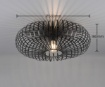 Immagine di Plafoniera Nera Gabbia Aperta Curva Nera Johann Ø50 cm Trio Lighting