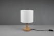 Immagine di Elegante Lumetto Korba Base Legno Paralume Bianco Trio Lighting