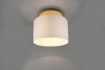 Immagine di Plafoniera Soffitto Legno Paralume Rotondo Bianco Korba Trio Lighting