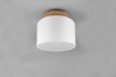 Immagine di Plafoniera Soffitto Legno Paralume Rotondo Bianco Korba Trio Lighting