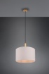 Immagine di Sospensione Soggiorno Paralume Bianco con Inserto Legno Korba Trio Lighting